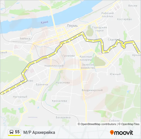 55 Bus Line Map