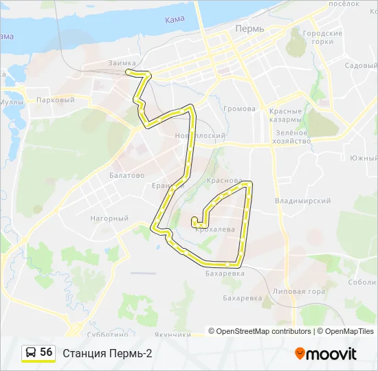 Автобус 56: карта маршрута