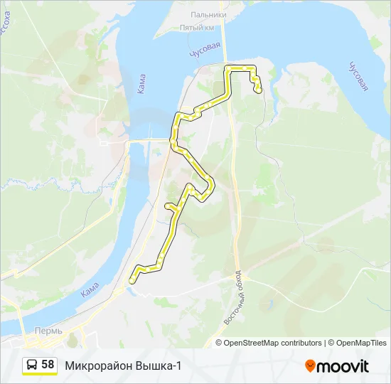 58 Bus Line Map