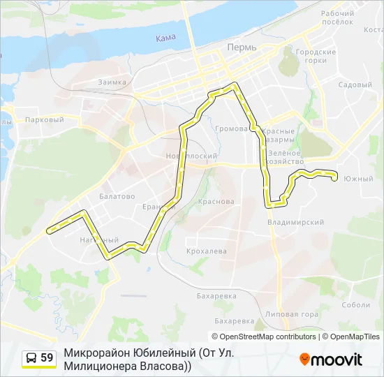 59 Bus Line Map