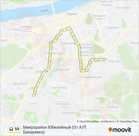 59 Bus Line Map