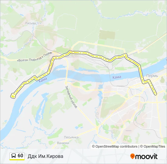 Автобус 60: карта маршрута