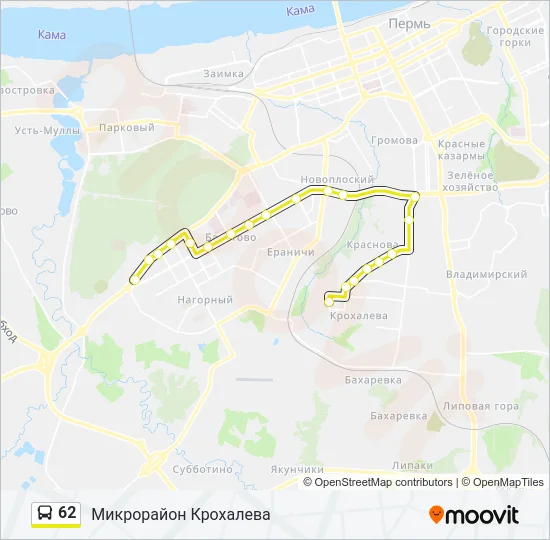 62 Bus Line Map
