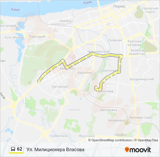 62 Bus Line Map