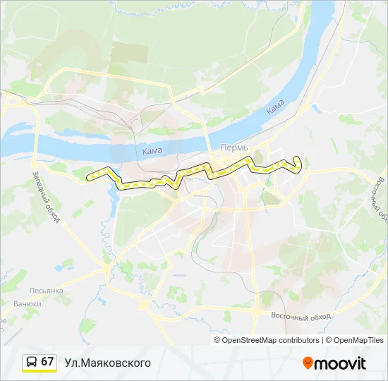 67 Bus Line Map