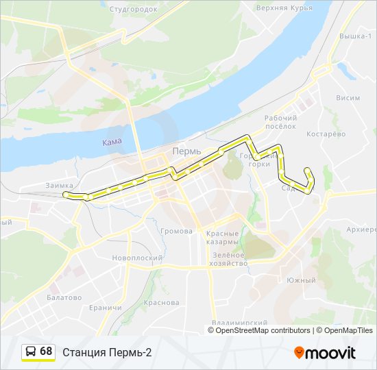 68 Bus Line Map