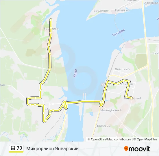 Автобус 73: карта маршрута