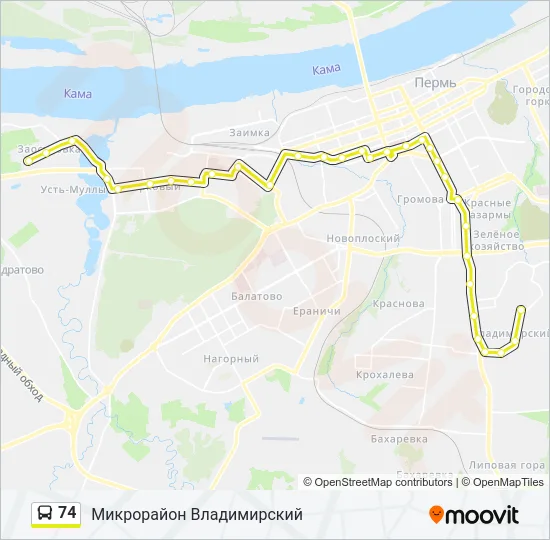 74 Bus Line Map