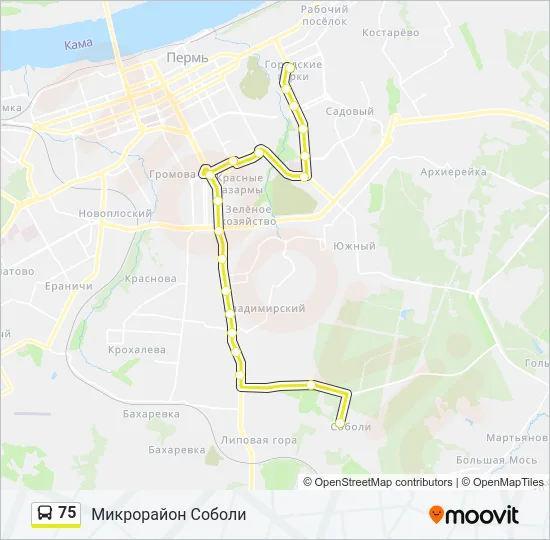 75 Bus Line Map