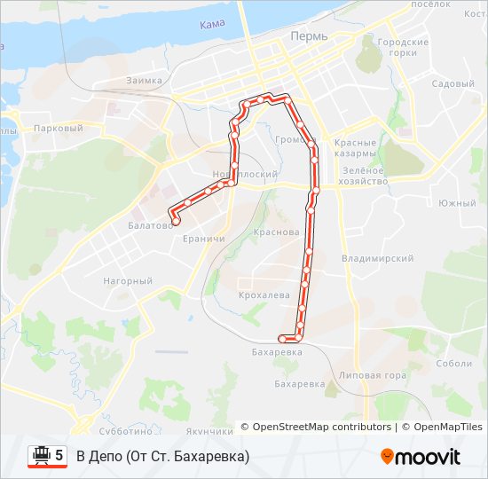 5 tram Line Map