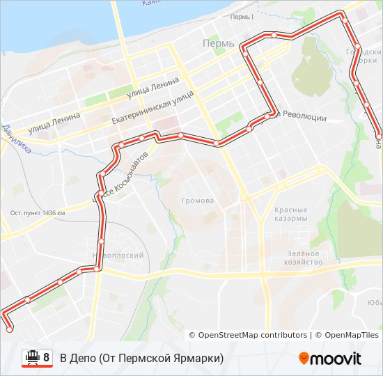 Трамвай 11 пермь карта