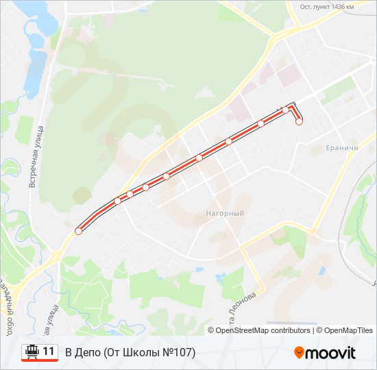 11 tram Line Map