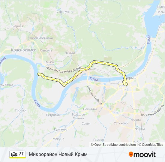 Маршрутка 7T: карта маршрута
