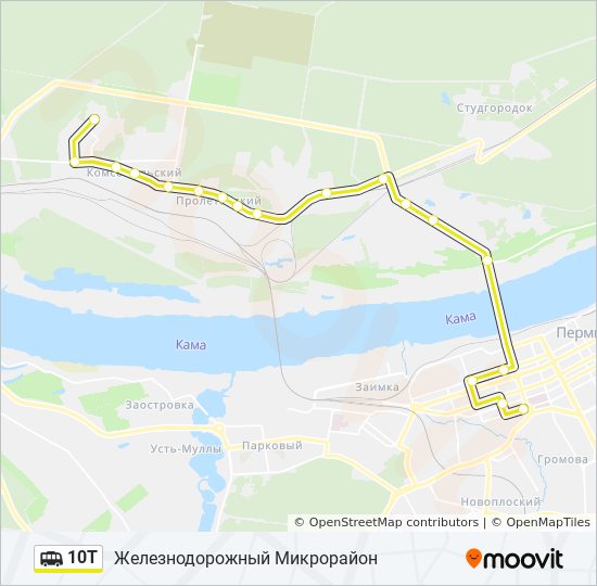 Маршрутка 10T: карта маршрута