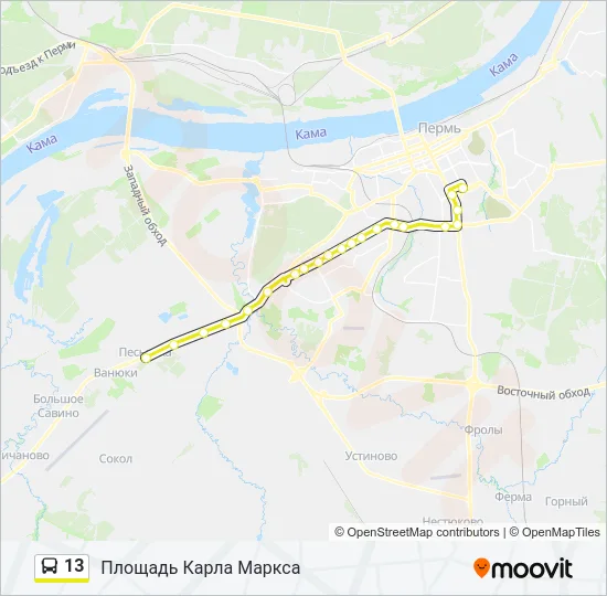 13 Bus Line Map