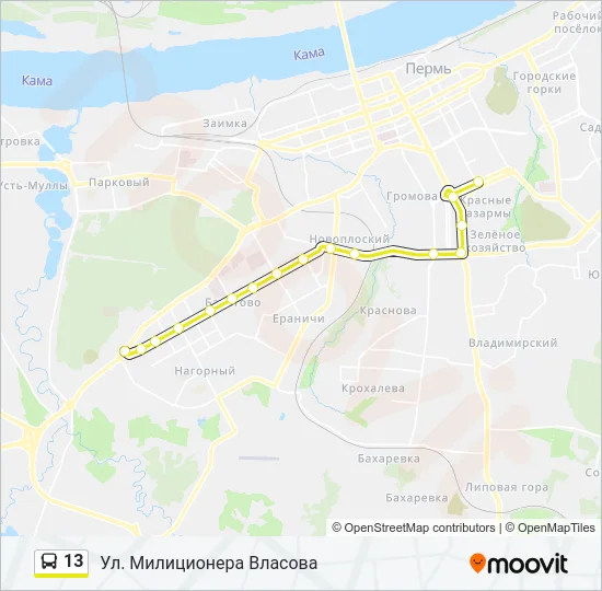 13 Bus Line Map