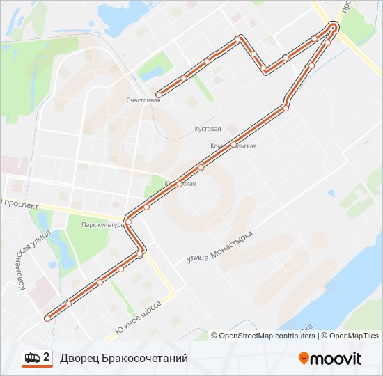 Троллейбус 2: карта маршрута