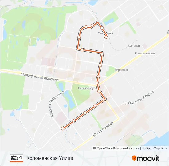Троллейбус 4: карта маршрута