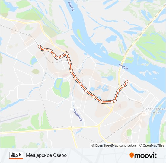 Троллейбус 5: карта маршрута