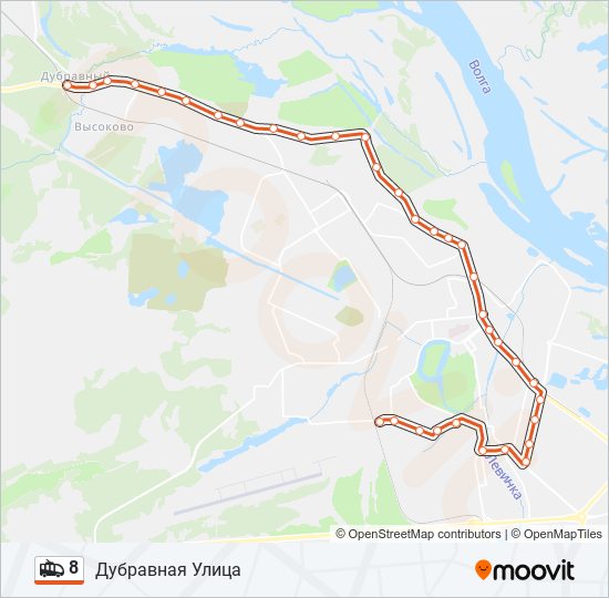 Троллейбус 8: карта маршрута