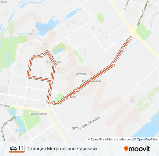 Троллейбус 11: карта маршрута