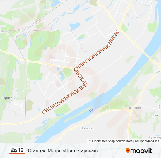Троллейбус 12: карта маршрута