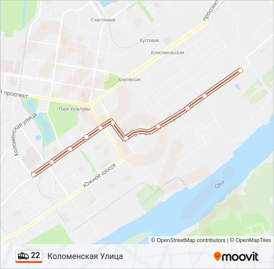 Троллейбус 22: карта маршрута