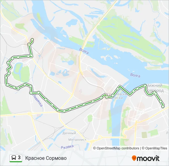 Автобус 3: карта маршрута