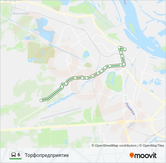 Автобус 6: карта маршрута