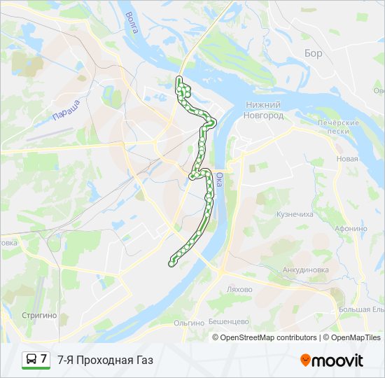 Автобус 7: карта маршрута