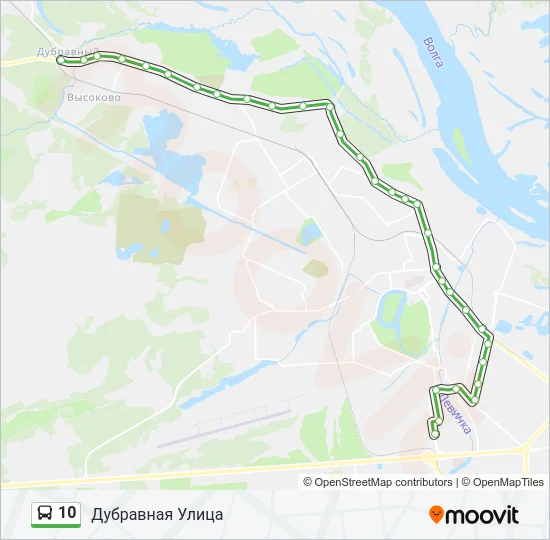 Автобус 10: карта маршрута