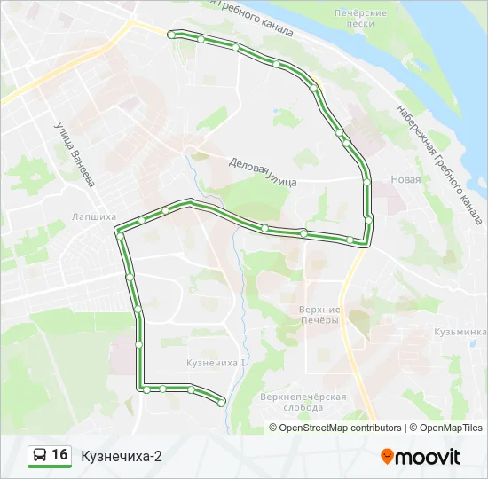 Автобус 16: карта маршрута
