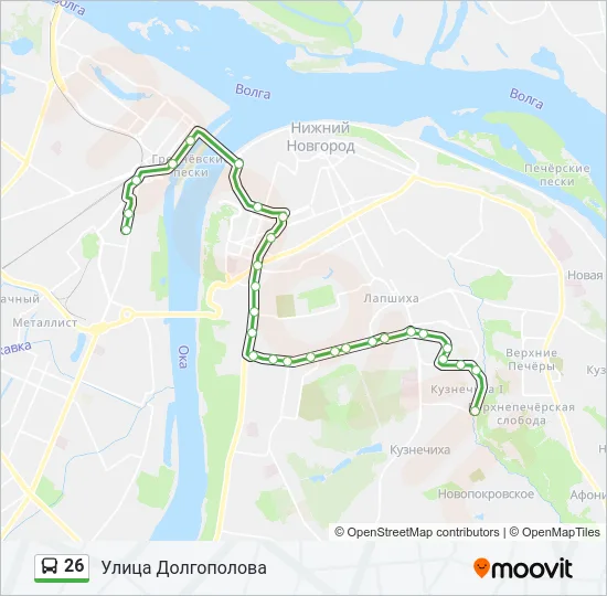 Автобус 26: карта маршрута