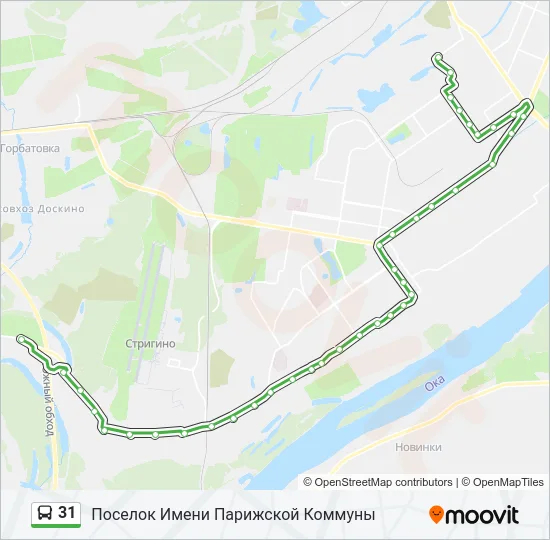 Автобус 31: карта маршрута