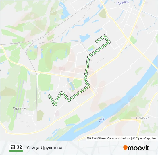 Автобус 32: карта маршрута
