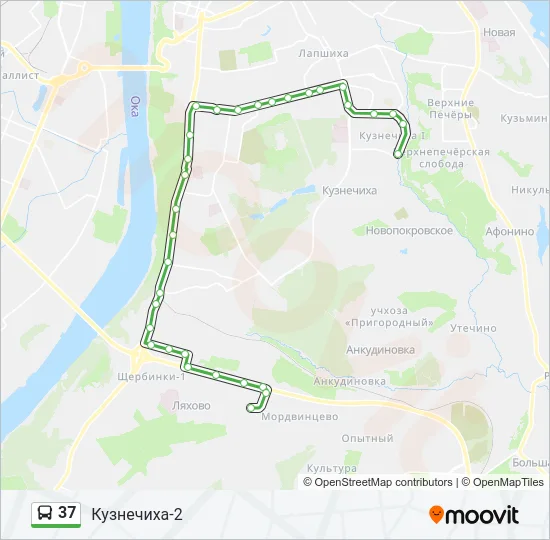 Автобус 37: карта маршрута