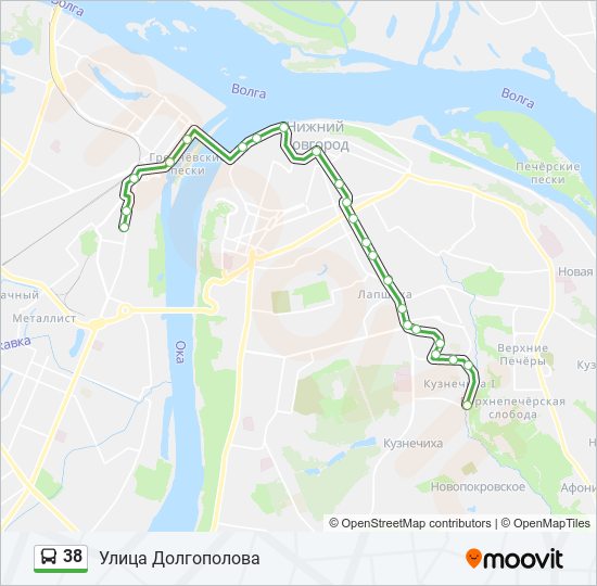 38 bus Line Map