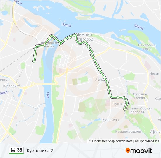 38 bus Line Map