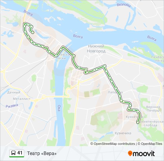 Автобус 41: карта маршрута
