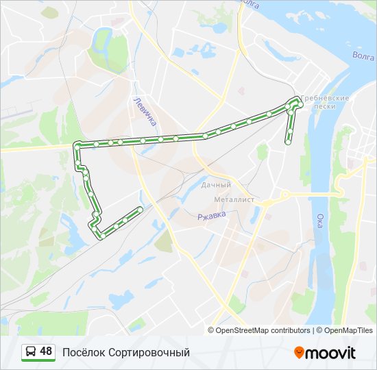 Автобус 48: карта маршрута