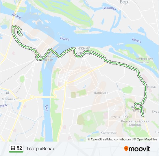 52 bus Line Map