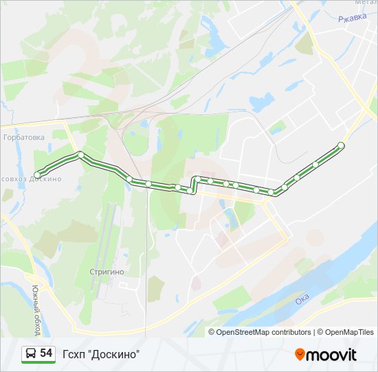 Автобус 54: карта маршрута