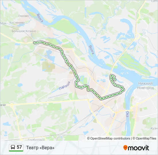 Автобус 57: карта маршрута