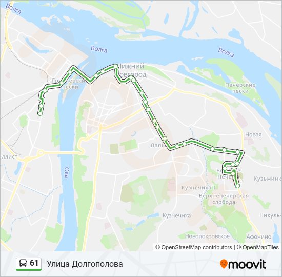 61 bus Line Map