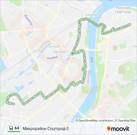 Автобус 64: карта маршрута
