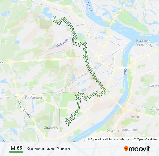 Автобус 65: карта маршрута