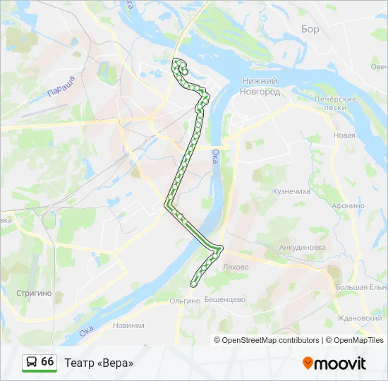 Автобус 66: карта маршрута