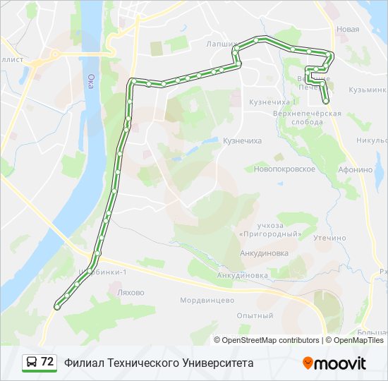72 bus Line Map