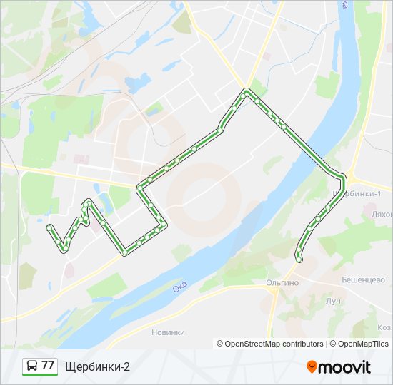 Автобус 77: карта маршрута