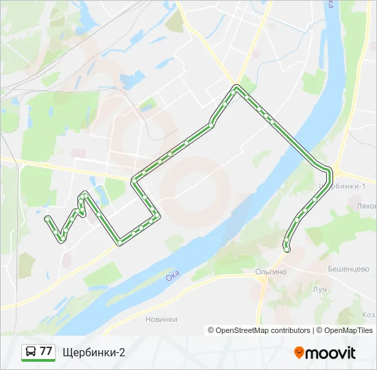 Автобус 77: карта маршрута